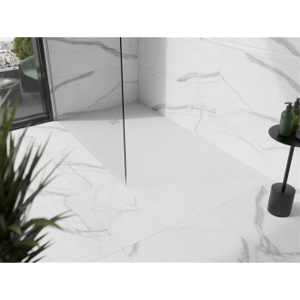 Mexen Stone+ obdĺžniková kompozitová sprchová vanička 200 x 100 cm, biela, biely kryt - 44101020-W