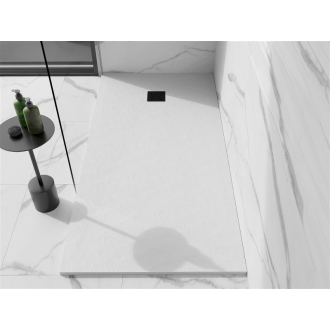 Mexen Stone+ obdĺžniková kompozitová sprchová vanička 200 x 80 cm, biela, čierny kryt - 44108020-B