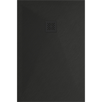 Mexen Stone+ obdĺžniková kompozitová sprchová vanička 90 x 80 cm, čierna, čierny kryt - 44708090-B
