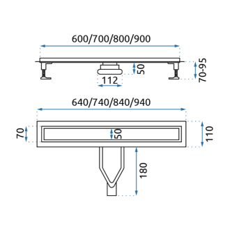REA Odtokový žľab Superflow Neox 80 čierna REA-G7807