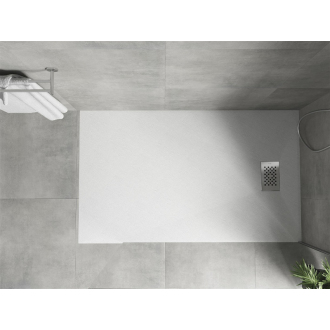 Mexen Hugo obdĺžniková sprchová vanička SMC 140 x 90 cm, biela, nerezový kryt - 42109014-X