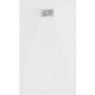 Mexen Hugo obdĺžniková sprchová vanička SMC 140 x 90 cm, biela, nerezový kryt - 42109014-X