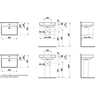 LAUFEN PRO S umývadlo 60x46,5 H8109630001041 s otvorom