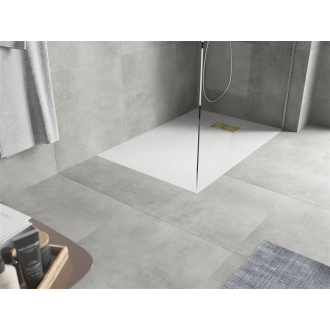 Mexen Hugo obdĺžniková sprchová vanička SMC 130 x 80 cm, biela, zlatý kryt - 42108013-G