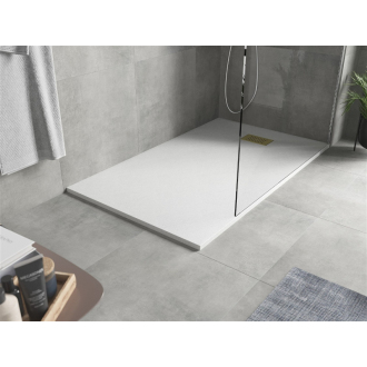 Mexen Hugo obdĺžniková sprchová vanička SMC 160 x 80 cm, biela, zlatý kryt - 42108016-G