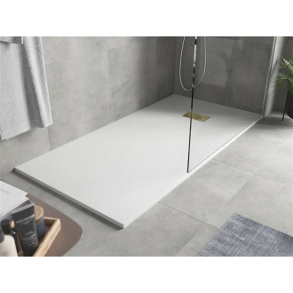 Mexen Hugo obdĺžniková sprchová vanička SMC 170 x 80 cm, biela, zlatý kryt - 42108017-G