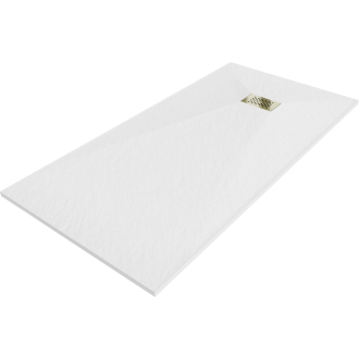 Mexen Hugo obdĺžniková sprchová vanička SMC 180 x 80 cm, biela, zlatý kryt - 42108018-G