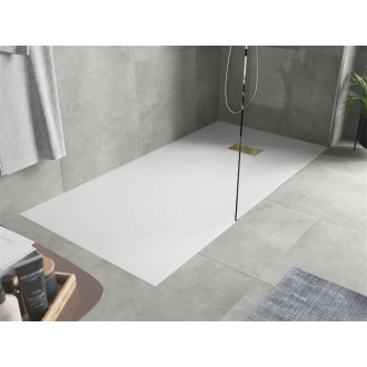 Mexen Hugo obdĺžniková sprchová vanička SMC 180 x 80 cm, biela, zlatý kryt - 42108018-G