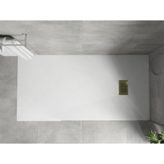 Mexen Hugo obdĺžniková sprchová vanička SMC 180 x 80 cm, biela, zlatý kryt - 42108018-G