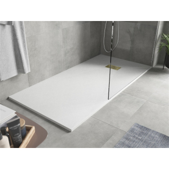 Mexen Hugo obdĺžniková sprchová vanička SMC 180 x 80 cm, biela, zlatý kryt - 42108018-G