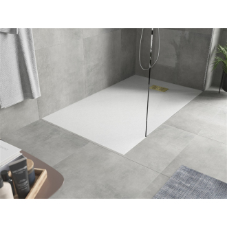 Mexen Hugo obdĺžniková sprchová vanička SMC 160 x 90 cm, biela, zlatý kryt - 42109016-G