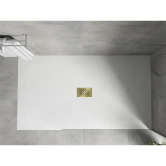 Mexen Hugo obdĺžniková sprchová vanička SMC 170 x 100 cm, biela, zlatý kryt - 42101017-G