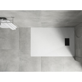 Mexen Hugo obdĺžniková sprchová vanička SMC 120 x 70 cm, biela, čierny kryt - 42107012-B