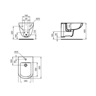 Ideal Standard TEMPO T509501 závesný bidet