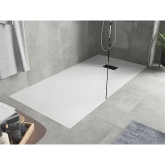 Mexen Hugo obdĺžniková sprchová vanička SMC 180 x 80 cm, biela, čierny kryt - 42108018-B