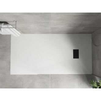 Mexen Hugo obdĺžniková sprchová vanička SMC 180 x 80 cm, biela, čierny kryt - 42108018-B
