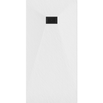 Mexen Hugo obdĺžniková sprchová vanička SMC 180 x 80 cm, biela, čierny kryt - 42108018-B