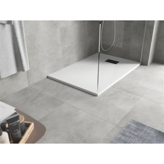 Mexen Hugo obdĺžniková sprchová vanička SMC 130 x 90 cm, biela, čierny kryt - 42109013-B