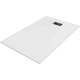 Mexen Hugo obdĺžniková sprchová vanička SMC 150 x 90 cm, biela, čierny kryt - 42109015-B