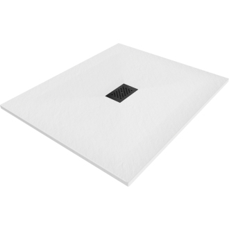 Mexen Hugo obdĺžniková sprchová vanička SMC 120 x 100 cm, biela, čierny kryt - 42101012-B