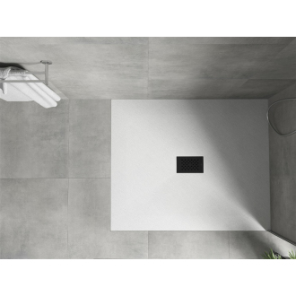 Mexen Hugo obdĺžniková sprchová vanička SMC 140 x 100 cm, biela, čierny kryt - 42101014-B