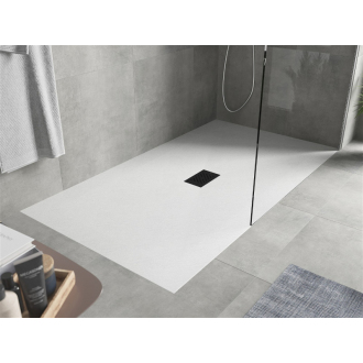 Mexen Hugo obdĺžniková sprchová vanička SMC 200 x 100 cm, biela, čierny kryt - 42101020-B