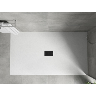 Mexen Hugo obdĺžniková sprchová vanička SMC 200 x 100 cm, biela, čierny kryt - 42101020-B