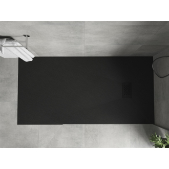 Mexen Hugo obdĺžniková sprchová vanička SMC 180 x 80 cm, čierna, čierny kryt - 42708018-B