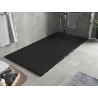 Mexen Hugo obdĺžniková sprchová vanička SMC 180 x 80 cm, čierna, čierny kryt - 42708018-B