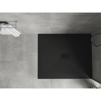 Mexen Hugo obdĺžniková sprchová vanička SMC 140 x 100 cm, čierna, čierny kryt - 42701014-B