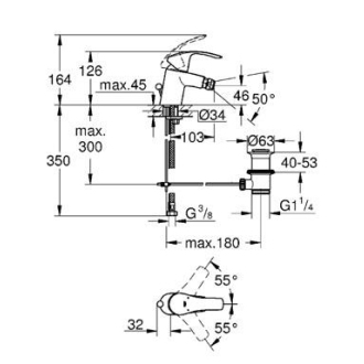 GROHE EUROSMART New 32929002 bidetová batéria s výpustou