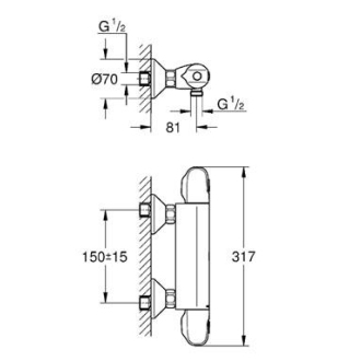 GROHE GROHTHERM 1000 New termostatická sprchová batéria 34143003