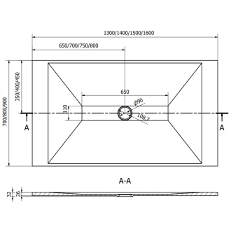 Mexen Toro obdĺžniková sprchová vanička SMC 150 x 90 cm, biela, zlatý kryt - 43109015-G