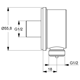 Ideal Standard IDEALRAIN L1 B9448AA diel na pripojenie sprchy, chróm