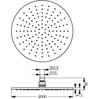 Ideal Standard IDEALRAIN L1 B9443AA hlavová sprcha 300mm, chróm