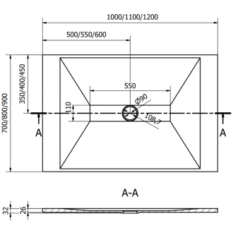 Mexen Toro obdĺžniková sprchová vanička SMC 120 x 80 cm, čierna, čierny kryt - 43708012-B