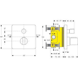 Ideal Standard CERATHERM 200 A 4662AA termost. PO sprchová batéria, chróm