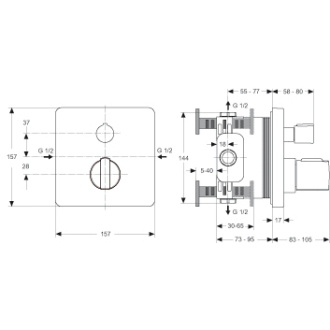 Ideal Standard CERATHERM 200 A5620AA termost. PO vaňová batéria s prepínačom, chróm