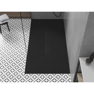 Mexen Toro obdĺžniková sprchová vanička SMC 160 x 90 cm, čierna, čierny kryt - 43709016-B