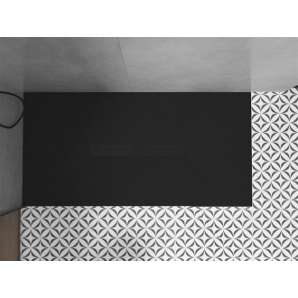 Mexen Toro obdĺžniková sprchová vanička SMC 160 x 90 cm, čierna, čierny kryt - 43709016-B