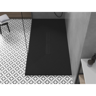 Mexen Toro obdĺžniková sprchová vanička SMC 160 x 90 cm, čierna, čierny kryt - 43709016-B
