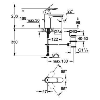 GROHE EUROSMART Cosmopolitan 23325000 umývadlová batéria s výpustou