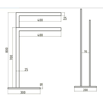 OPTIMA GLASDRZRUCB voľne stojaci držiak uterákov biely