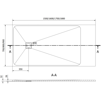 Mexen Bert obdĺžniková sprchová vanička SMC 160 x 90 cm, biela - 4K109016
