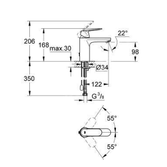GROHE EUROSMART Cosmopolitan 23326000 umývadlová batéria bez výpuste
