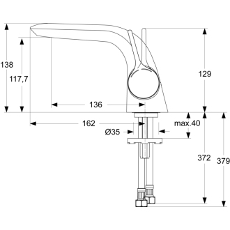 Ideal Standard MELANGE A 4287 AA umývadlová batéria bez výpustu