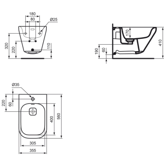 Ideal Standard TONIC II K523601 bidet závesný