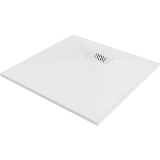Mexen Hugo štvorcová sprchová vanička SMC 90 x 90 cm, biela, biely kryt - 42109090-W