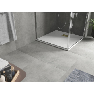 Mexen Hugo štvorcová sprchová vanička SMC 90 x 90 cm, biela, zlatý kryt - 42109090-G