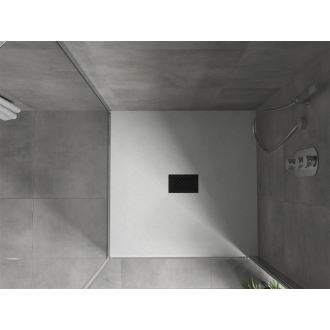 Mexen Hugo štvorcová sprchová vanička SMC 100 x 100 cm, biela, čierny kryt - 42101010-B